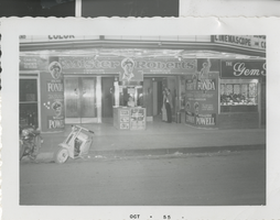 Photograph of a banner advertising "Mister Roberts," Las Vegas (Nev.), October 1955