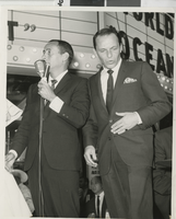 Photograph of Frank Sinatra and Joey Bishop at the Fremont Theatre in Las Vegas (Nev.), 1960