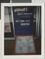 Photograph of a sign advertising "Harlow" at the Fremont Theatre , Las Vegas (Nev.), 1965