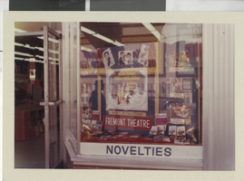 Photograph of a window display for the Fremont Theatre, Las Vegas (Nev.), 1963