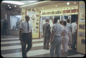 Slide of the entrance of the Fremont Theatre advertising "Some Like It Hot," Las Vegas (Nev.), 1959