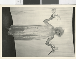 Photograph of costumed showgirl backstage, Las Vegas (Nev.), 1957-1960s