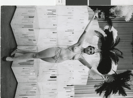 Photograph of a showgirl in costume, Las Vegas (Nev.), 1957-1960s