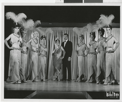 Photograph of ten Minsky's Burlesque cast members at the Aladdin Hotel and Casino, Las Vegas (Nev.), 1970s