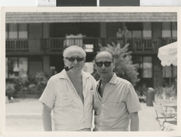 Photograph of Harold Minsky and Sammy Cahn, Wildwood (N. J.), 1964