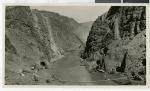 Photograph of Black Canyon during construction of Hoover Dam, (Nev.), 1931-1936