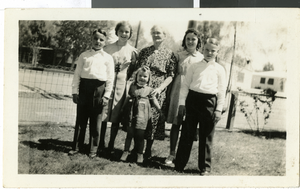 Photograph of Ella Wengert with grandchildren, April 17, 1938