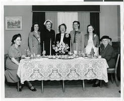 Photograph of a tea honoring of Lottie Wengert, 1952