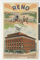 Postcard of the Overland Hotel, Reno (Nev.), 1955