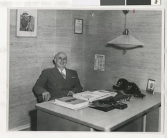 Photograph of C. D. Baker in his office, Las Vegas (Nev.), circa 1950