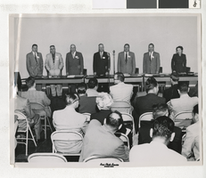 Photograph of Officers of the Nevada Municipal Association meeting, Sparks (Nev.), 1954