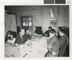 Photograph of C. D. Baker with Air Force officers, Nellis Air Force Base (Nev.), 1950-1972