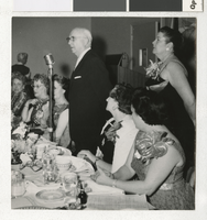 Photograph of C. D. Baker at Business and Professional Women Clubs dinner, Las Vegas (Nev.), March 1959