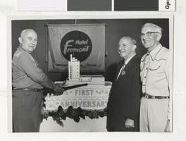 Photograph of the first anniversary of the Hotel Fremont, Las Vegas (Nev.), 1957