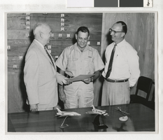 Photograph of C. D. Baker and others, Nellis Air Force Base (Nev.), 1950s