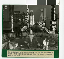 Photograph of Fremont Street from the Union Plaza Hotel, Las Vegas (Nev.), 1970s