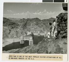 Photograph of tourists at the Hoover Dam, 1960s
