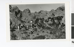 Photograph of movie production, "One Million B.C.", Valley of Fire (Nev.), 1936-1937