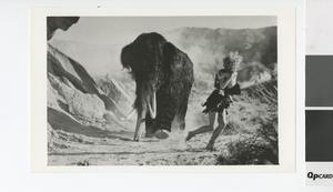 Photograph of scene from movie "One Million B.C.", Valley of Fire (Nev.), 1936-1937