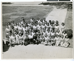 Photograph of school girls and teachers, Las Vegas (Nev.), late 1930s-early 1940s
