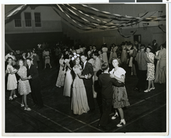 Photograph of a high school dance, 1940s