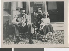 Photograph of family on front lawn, (Nev.), 1925-1940