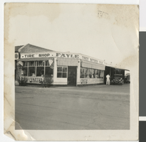Photograph of Fayle's tire shop, Delano (Calif.), 1940
