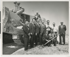 Photograph of people at a reservoir construction site, Las Vegas, (Nev.), 1960s