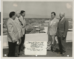Photograph of men on hotel rooftop, Las Vegas (Nev.), 1955