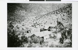 Photograph above a mining operation, Lincoln County (Nev.), circa 1916