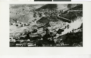 Photograph of aerial view of mining operation, Lincoln County (Nev.), circa 1916