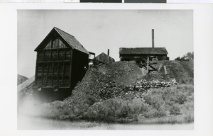 Photograph of a mining building structure, Lincoln County (Nev.), circa 1916