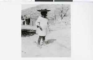 Photograph of a child in a hat, Pioche (Nev.), 1875-1893