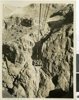 Photograph of temporary cable-way, Hoover Dam, April 1, 1932
