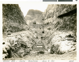 Photograph of Hoover Dam construction site , June 6, 1933