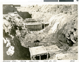 Photograph of Hoover Dam construction, June 21, 1933