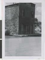 Photograph of stone building, Pioche (Nev.), 1930-1939