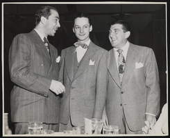 Photograph of Donn Arden, Martin Block, and Tony Pastor, 1940s-1950s