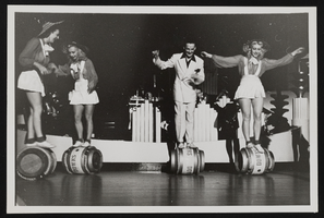 Photograph of Donn Arden and dancers on stage, 1930s-1940s