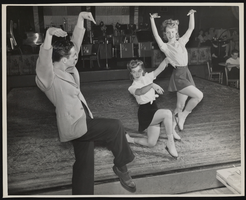 Photograph of Donn Arden at a dance show rehearsal, 1940s