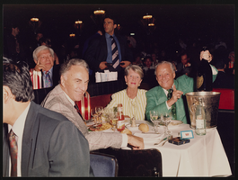 Photograph of Walter Craig, Margaret Kelly, and Donn Arden at the Lido, Paris (FRA), 1970s