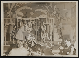 Photograph of Donn Arden performing center stage, Philadelphia (Pa.), 1950s