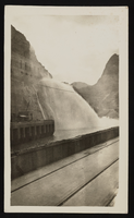 Photograph of discharged water, Hoover Dam, approximately 1932-1936