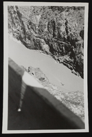 Photograph of river visible from the top of the canyon, Hoover Dam, approximately 1931-1934