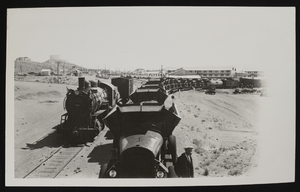 Photograph of trains, Boulder City (Nev.), approximately 1931-1936
