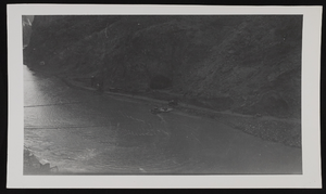 Photograph of shoreline of Colorado River near Hoover Dam, approximately 1930-1936