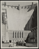Photograph of people touring the Hoover Dam, 1934-1939