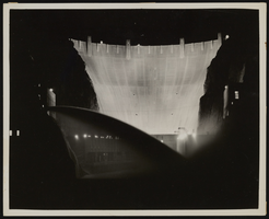 Photograph of dam at night, Hoover Dam, 1934-1936