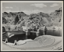 Photograph of the newly constructed Hoover Dam, 1936