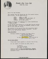 Photographs of a document for the Boulder City 31ers, Boulder City (Nev.), April 11, 1987